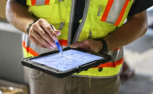 Worker Using Tablet