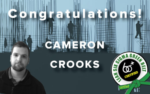 Cameron Crooks receives Lean Six Sigma Green Belt card